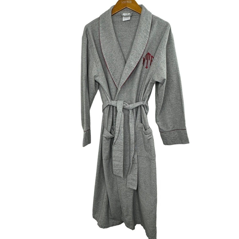 Restoration Hardware cotton monogrammed robe